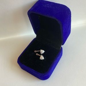 Trillion Cut 10k Moissanite Earring Jackets